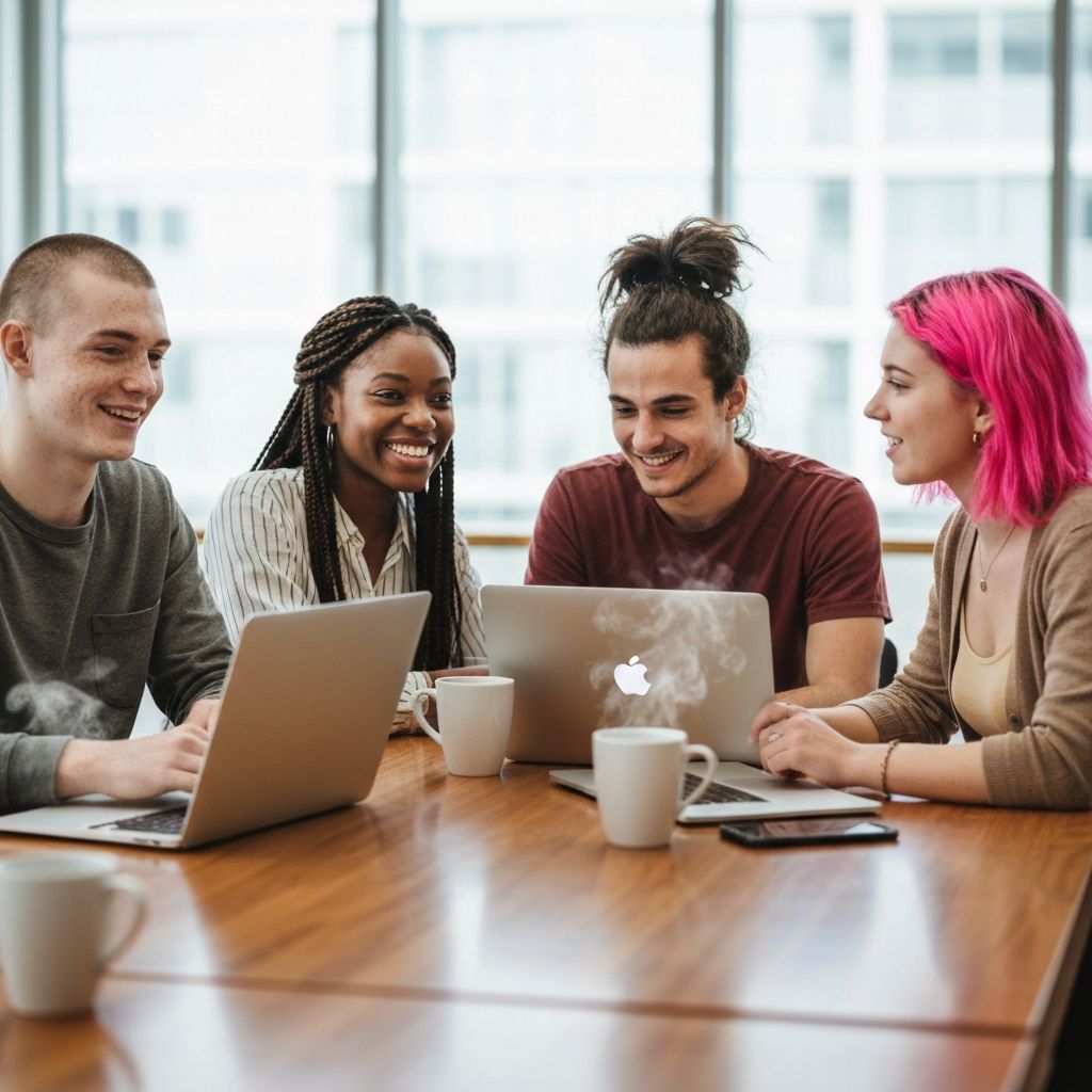 Students in group meeting
